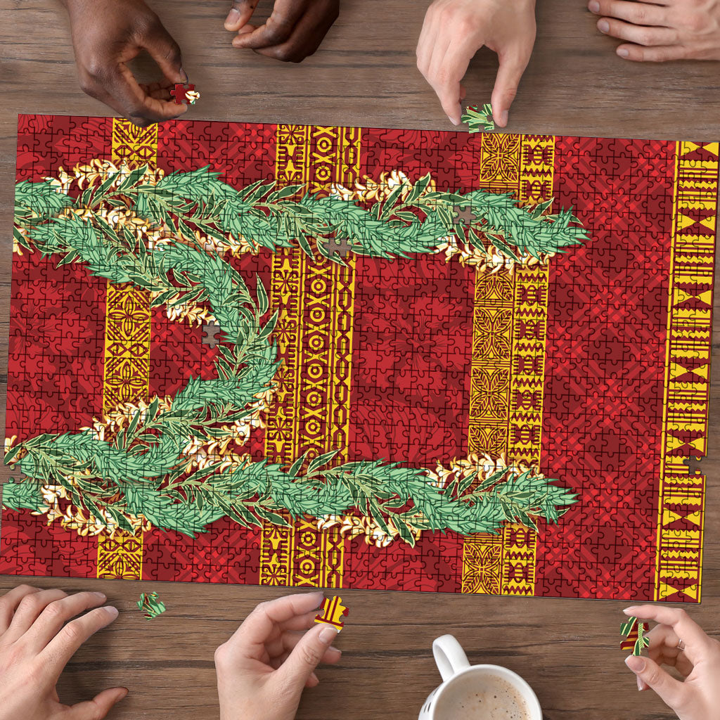 Hawai'i Paniolo Maile Twisted Lei Puzzle Hilo Royal Red