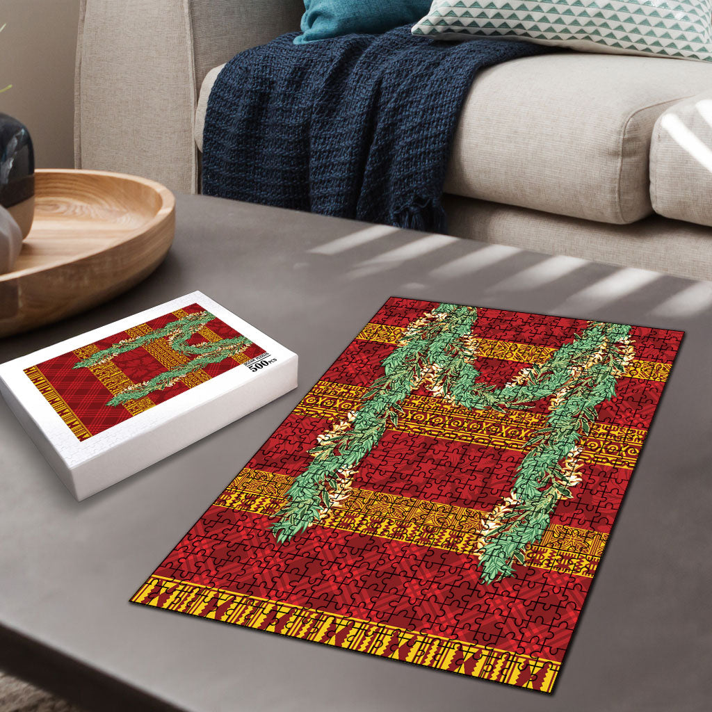 Hawai'i Paniolo Maile Twisted Lei Puzzle Hilo Royal Red
