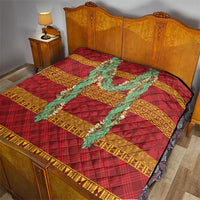 Hawai'i Paniolo Maile Twisted Lei Quilt Hilo Royal Red