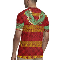 Hawai'i Paniolo Maile Twisted Lei Rugby Jersey Hilo Royal Red LT7 - Polynesian Pride