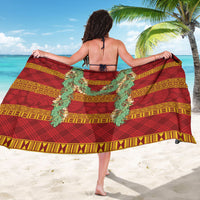 Hawai'i Paniolo Maile Twisted Lei Sarong Hilo Royal Red