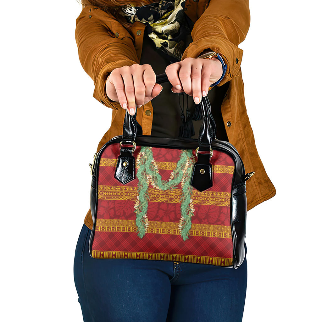 Hawai'i Paniolo Maile Twisted Lei Shoulder Handbag Hilo Royal Red LT7 One Size Red - Polynesian Pride