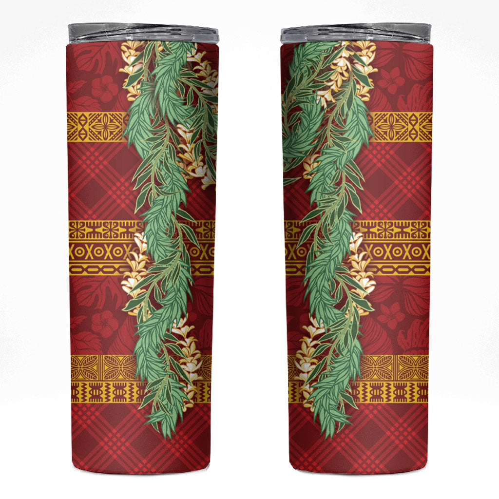 Hawai'i Paniolo Maile Twisted Lei Skinny Tumbler Hilo Royal Red