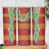 Hawai'i Paniolo Maile Twisted Lei Skinny Tumbler Hilo Royal Red