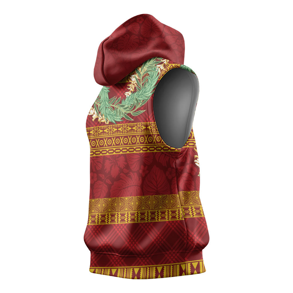 Hawai'i Paniolo Maile Twisted Lei Sleeveless Hoodie Hilo Royal Red