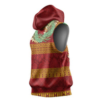 Hawai'i Paniolo Maile Twisted Lei Sleeveless Hoodie Hilo Royal Red