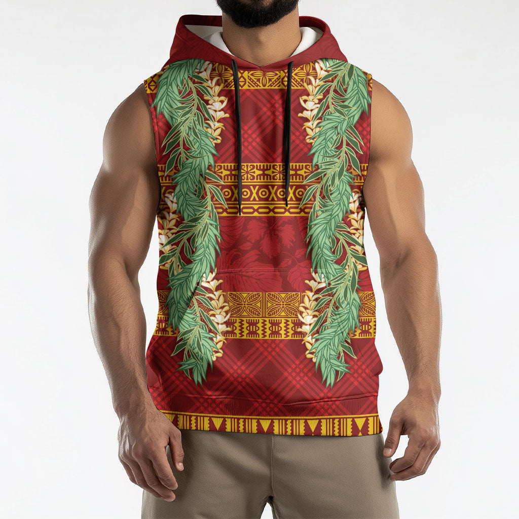 Hawai'i Paniolo Maile Twisted Lei Sleeveless Hoodie Hilo Royal Red