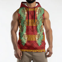 Hawai'i Paniolo Maile Twisted Lei Sleeveless Hoodie Hilo Royal Red