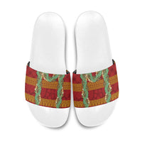Hawai'i Paniolo Maile Twisted Lei Slide Sandals Hilo Royal Red