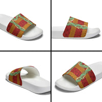 Hawai'i Paniolo Maile Twisted Lei Slide Sandals Hilo Royal Red