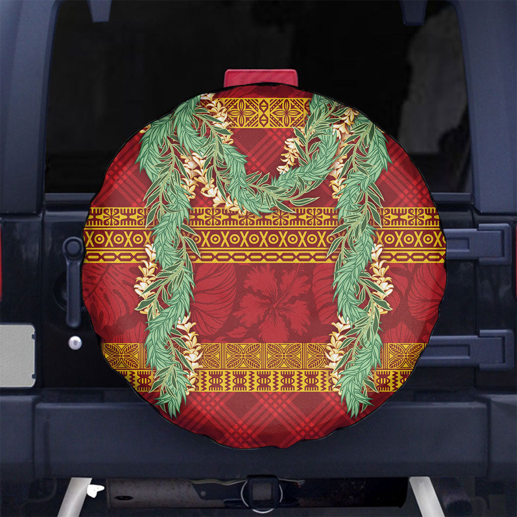Hawai'i Paniolo Maile Twisted Lei Spare Tire Cover Hilo Royal Red