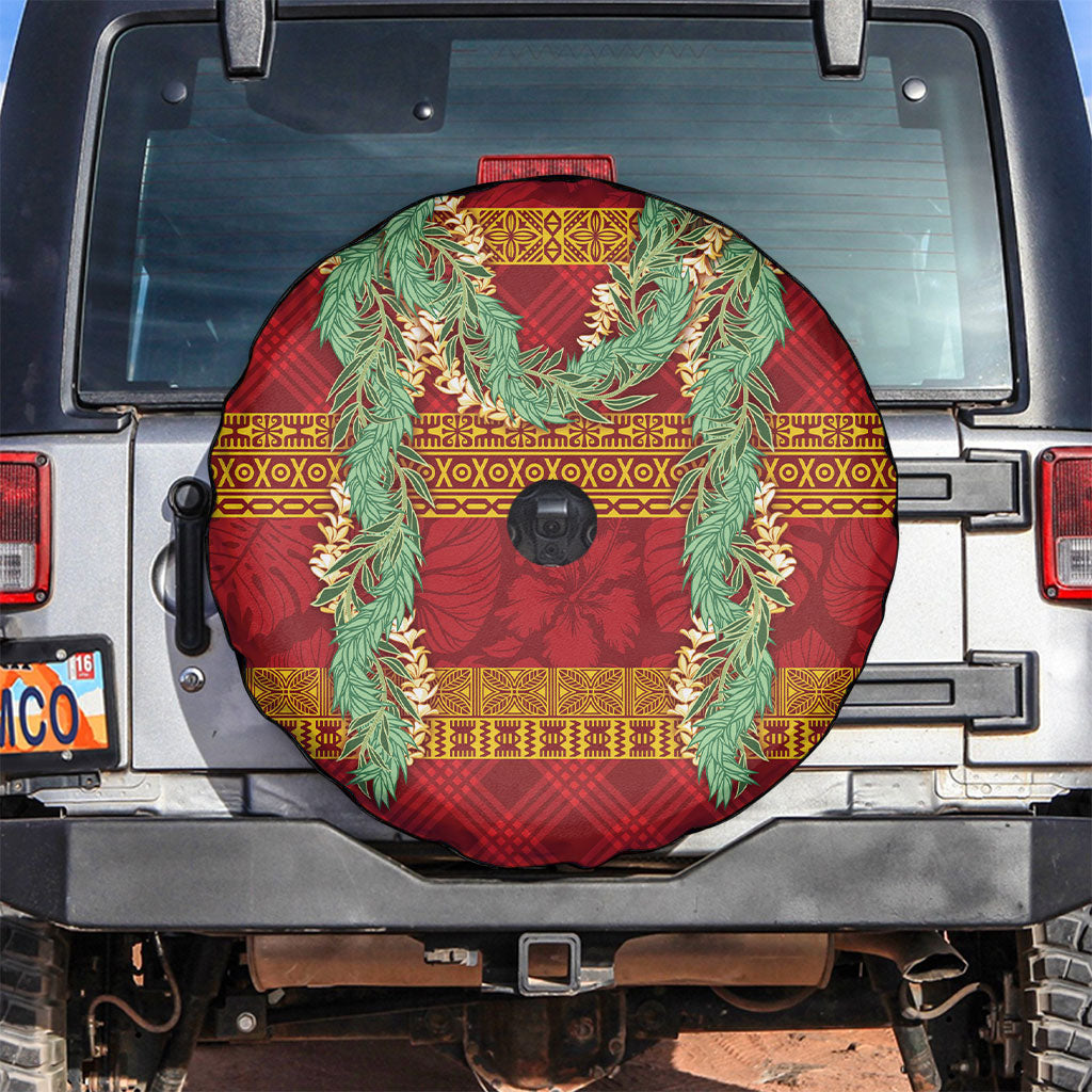 Hawai'i Paniolo Maile Twisted Lei Spare Tire Cover Hilo Royal Red