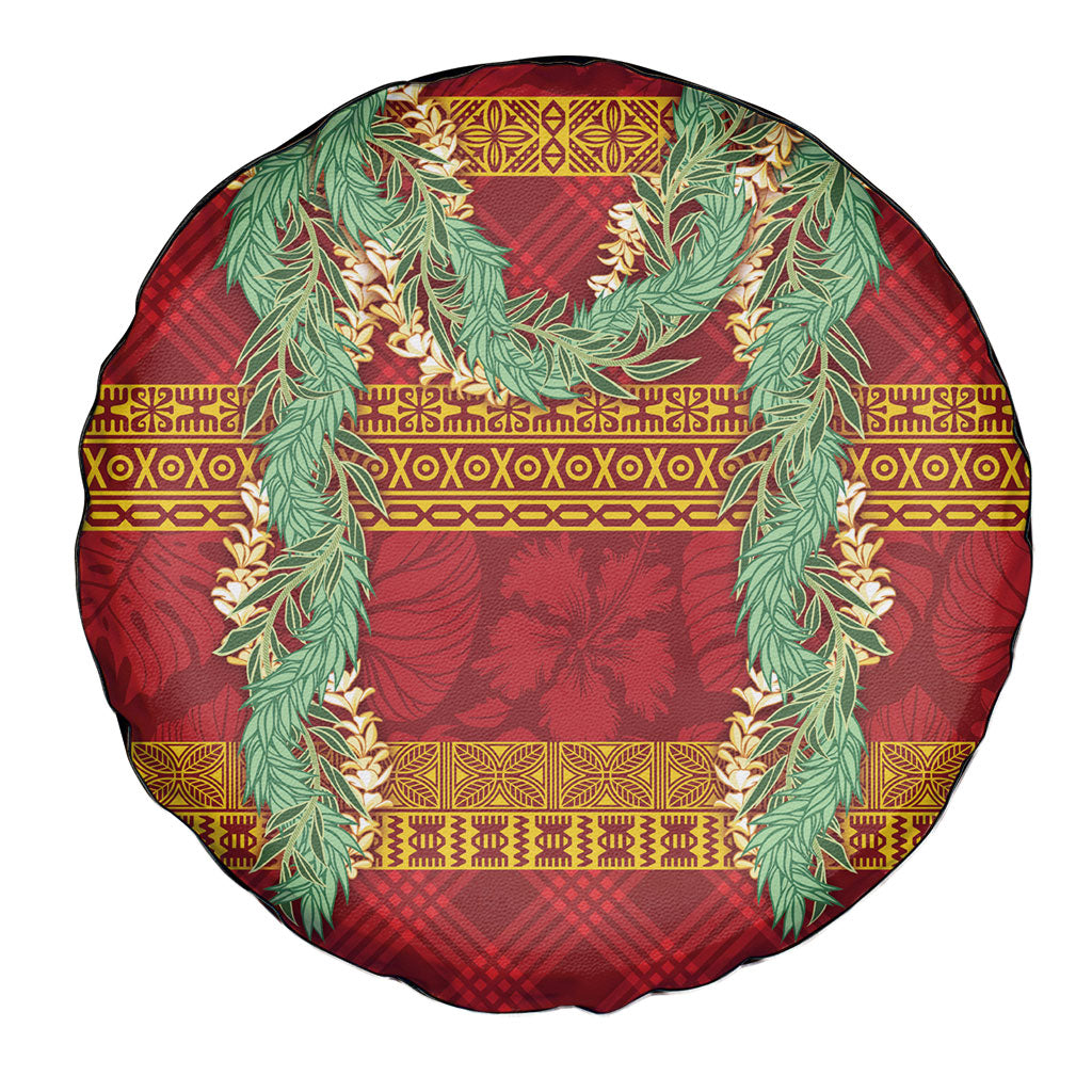Hawai'i Paniolo Maile Twisted Lei Spare Tire Cover Hilo Royal Red
