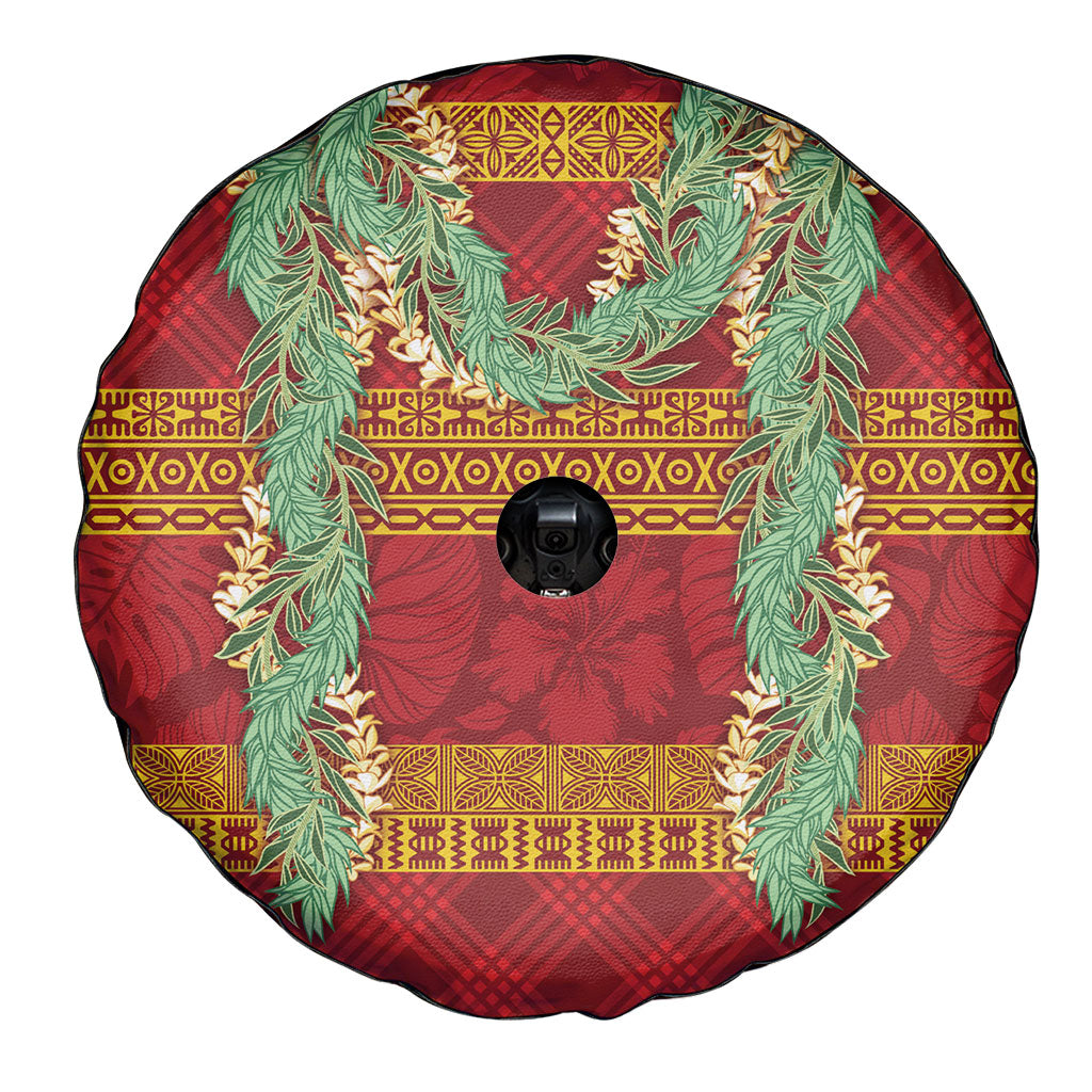 Hawai'i Paniolo Maile Twisted Lei Spare Tire Cover Hilo Royal Red