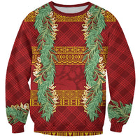Hawai'i Paniolo Maile Twisted Lei Sweatshirt Hilo Royal Red