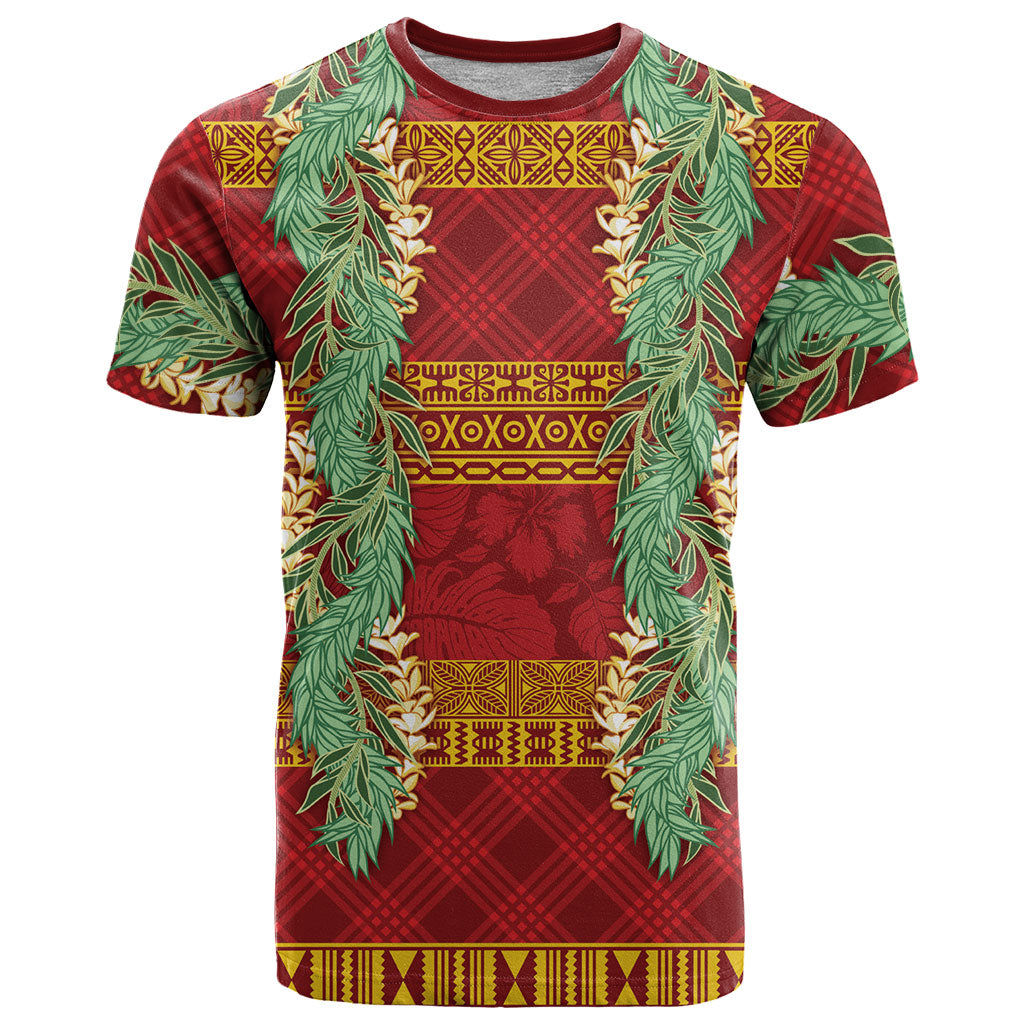 Hawai'i Paniolo Maile Twisted Lei T Shirt Hilo Royal Red