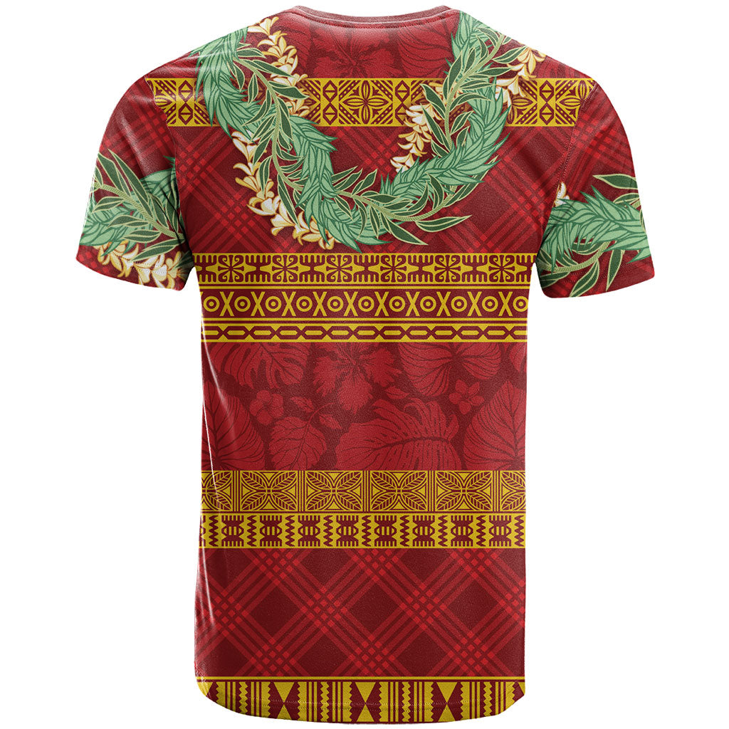 Hawai'i Paniolo Maile Twisted Lei T Shirt Hilo Royal Red