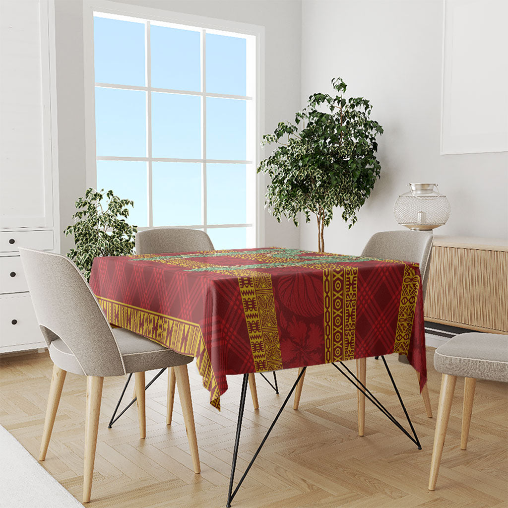 Hawai'i Paniolo Maile Twisted Lei Tablecloth Hilo Royal Red