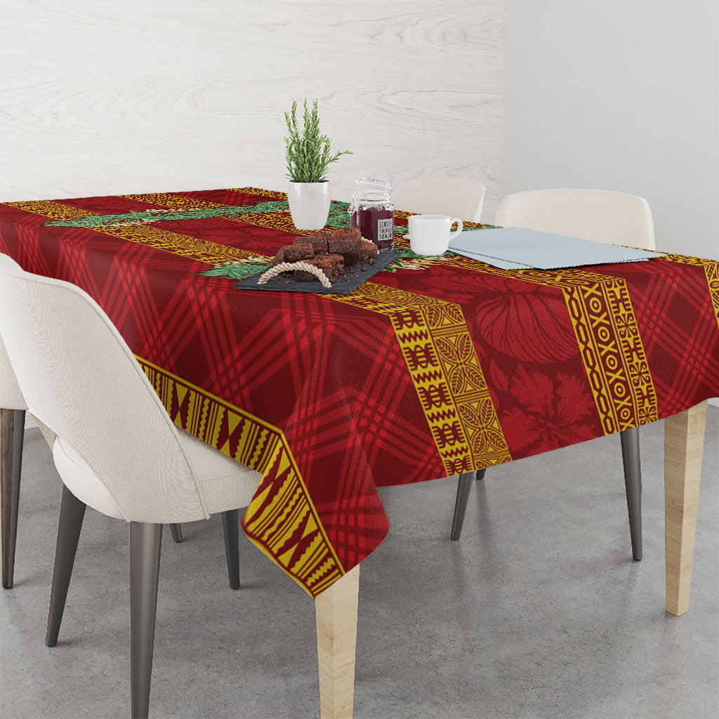 Hawai'i Paniolo Maile Twisted Lei Tablecloth Hilo Royal Red