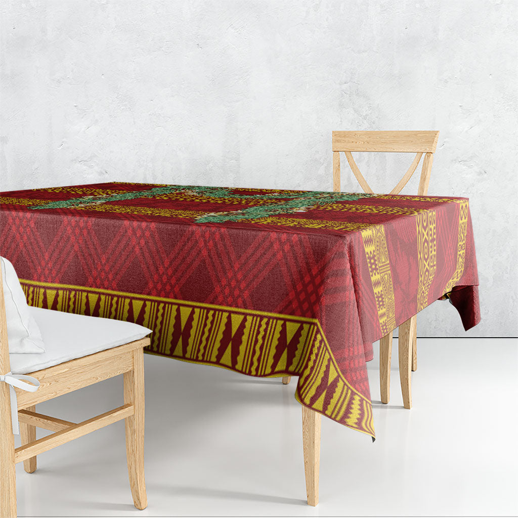 Hawai'i Paniolo Maile Twisted Lei Tablecloth Hilo Royal Red