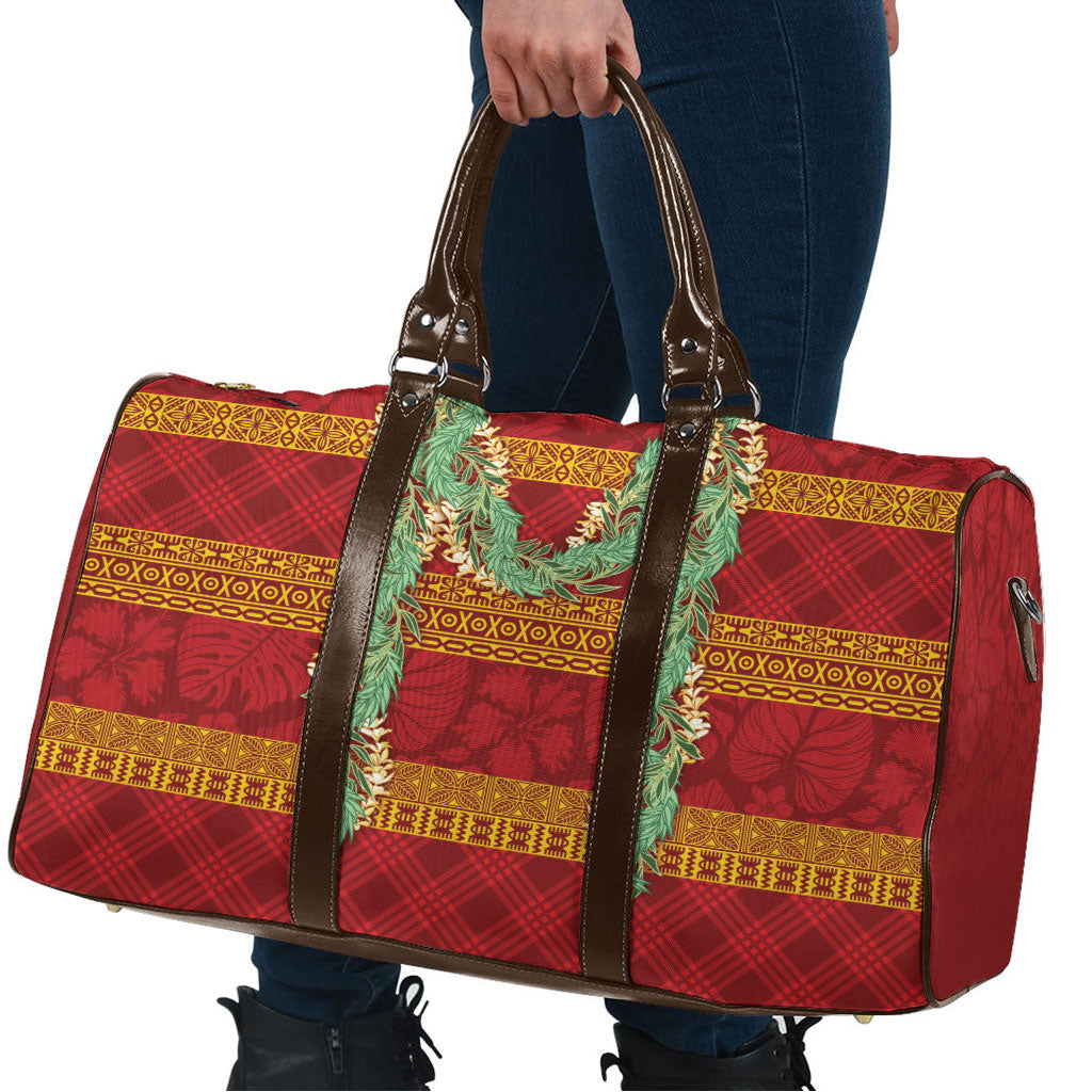 Hawai'i Paniolo Maile Twisted Lei Travel Bag Hilo Royal Red LT7 - Polynesian Pride