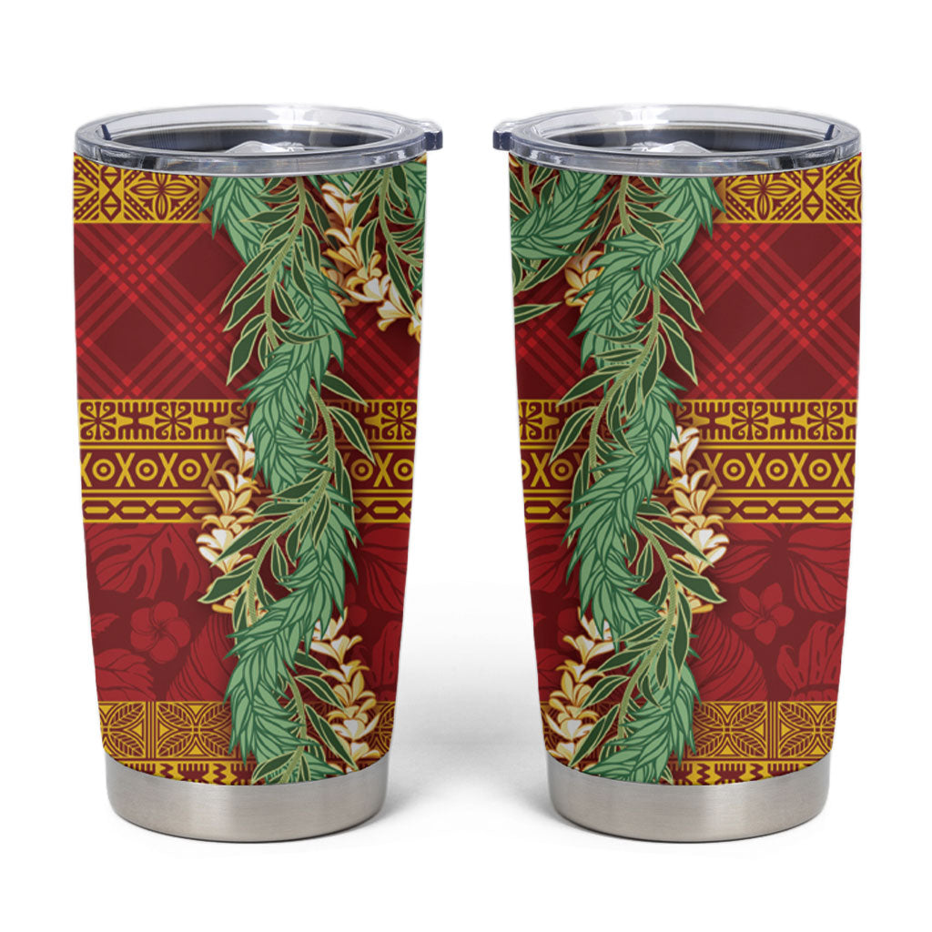 Hawai'i Paniolo Maile Twisted Lei Tumbler Cup Hilo Royal Red
