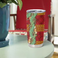 Hawai'i Paniolo Maile Twisted Lei Tumbler Cup Hilo Royal Red