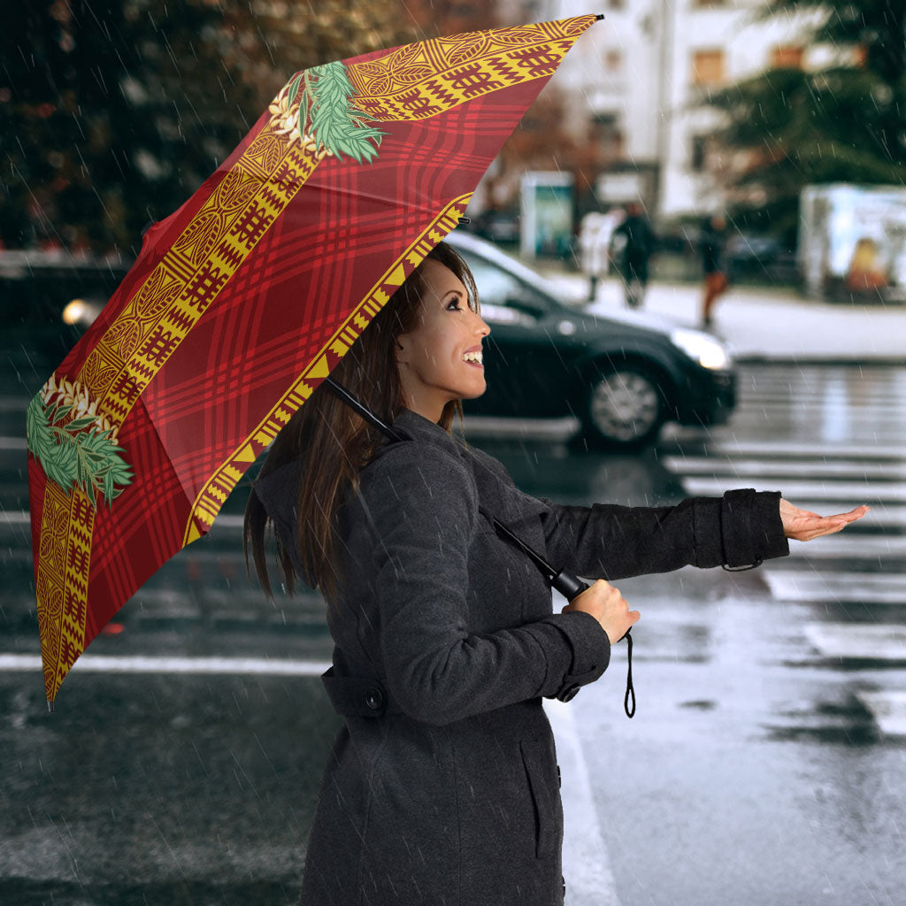 Hawai'i Paniolo Maile Twisted Lei Umbrella Hilo Royal Red