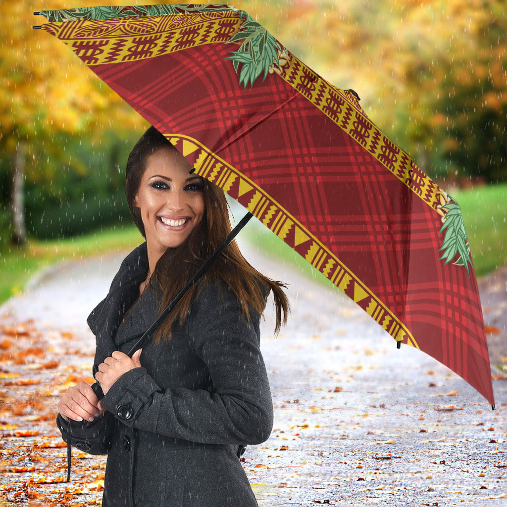 Hawai'i Paniolo Maile Twisted Lei Umbrella Hilo Royal Red