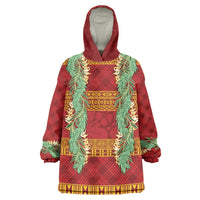Hawai'i Paniolo Maile Twisted Lei Wearable Blanket Hoodie Hilo Royal Red