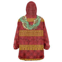 Hawai'i Paniolo Maile Twisted Lei Wearable Blanket Hoodie Hilo Royal Red