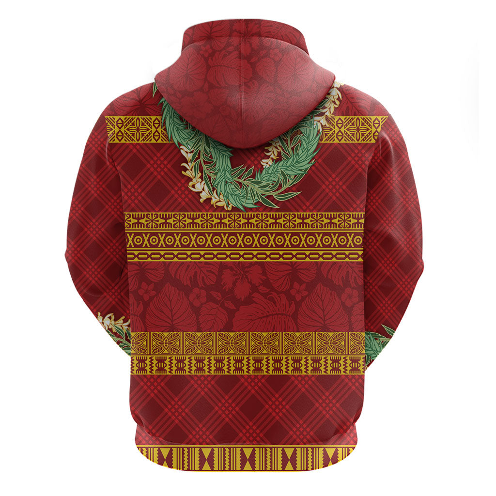 Hawai'i Paniolo Maile Twisted Lei Zip Hoodie Hilo Royal Red