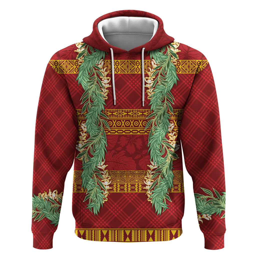 Hawai'i Paniolo Maile Twisted Lei Zip Hoodie Hilo Royal Red