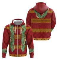 Hawai'i Paniolo Maile Twisted Lei Zip Hoodie Hilo Royal Red