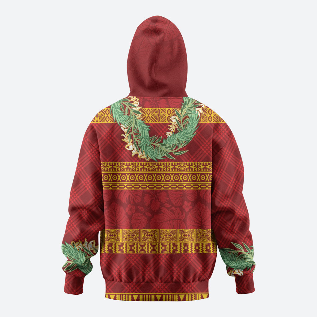 Hawai'i Paniolo Maile Twisted Lei Zip Hoodie Hilo Royal Red
