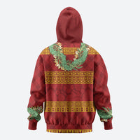 Hawai'i Paniolo Maile Twisted Lei Zip Hoodie Hilo Royal Red