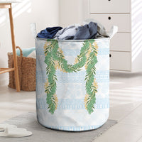 Hawai'i Paniolo Maile Twisted Lei Laundry Basket Winter White