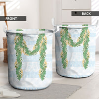 Hawai'i Paniolo Maile Twisted Lei Laundry Basket Winter White