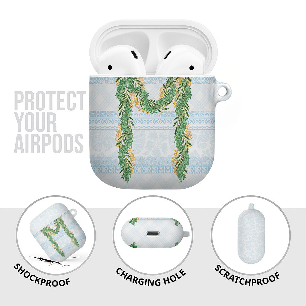 Hawai'i Paniolo Maile Twisted Lei AirPods Case Winter White