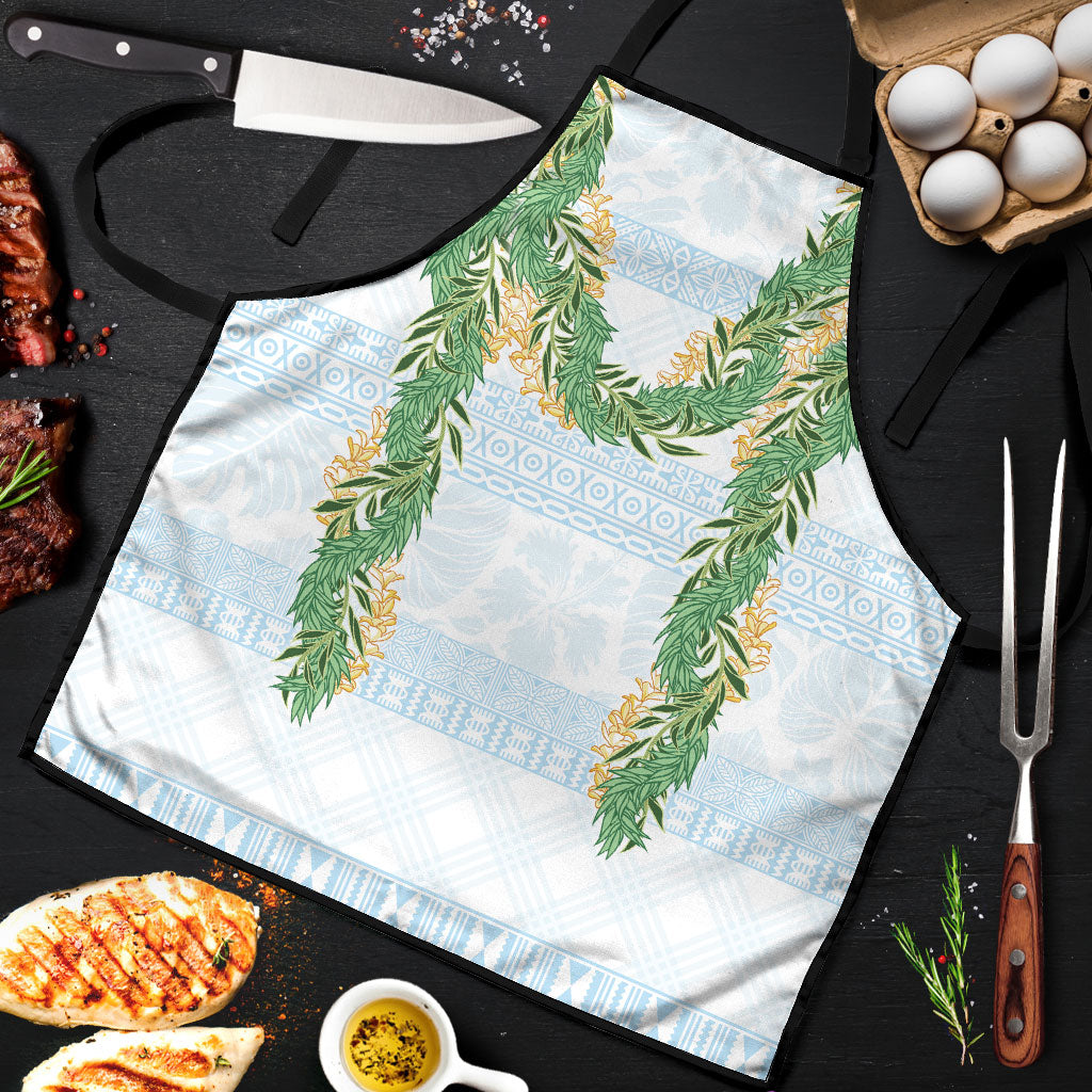 Hawai'i Paniolo Maile Twisted Lei Apron Winter White