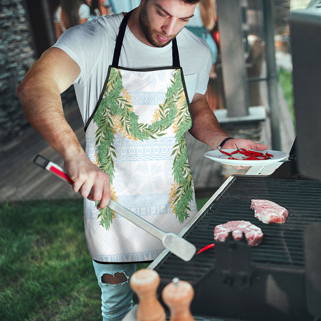 Hawai'i Paniolo Maile Twisted Lei Apron Winter White