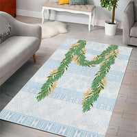 Hawai'i Paniolo Maile Twisted Lei Area Rug Winter White