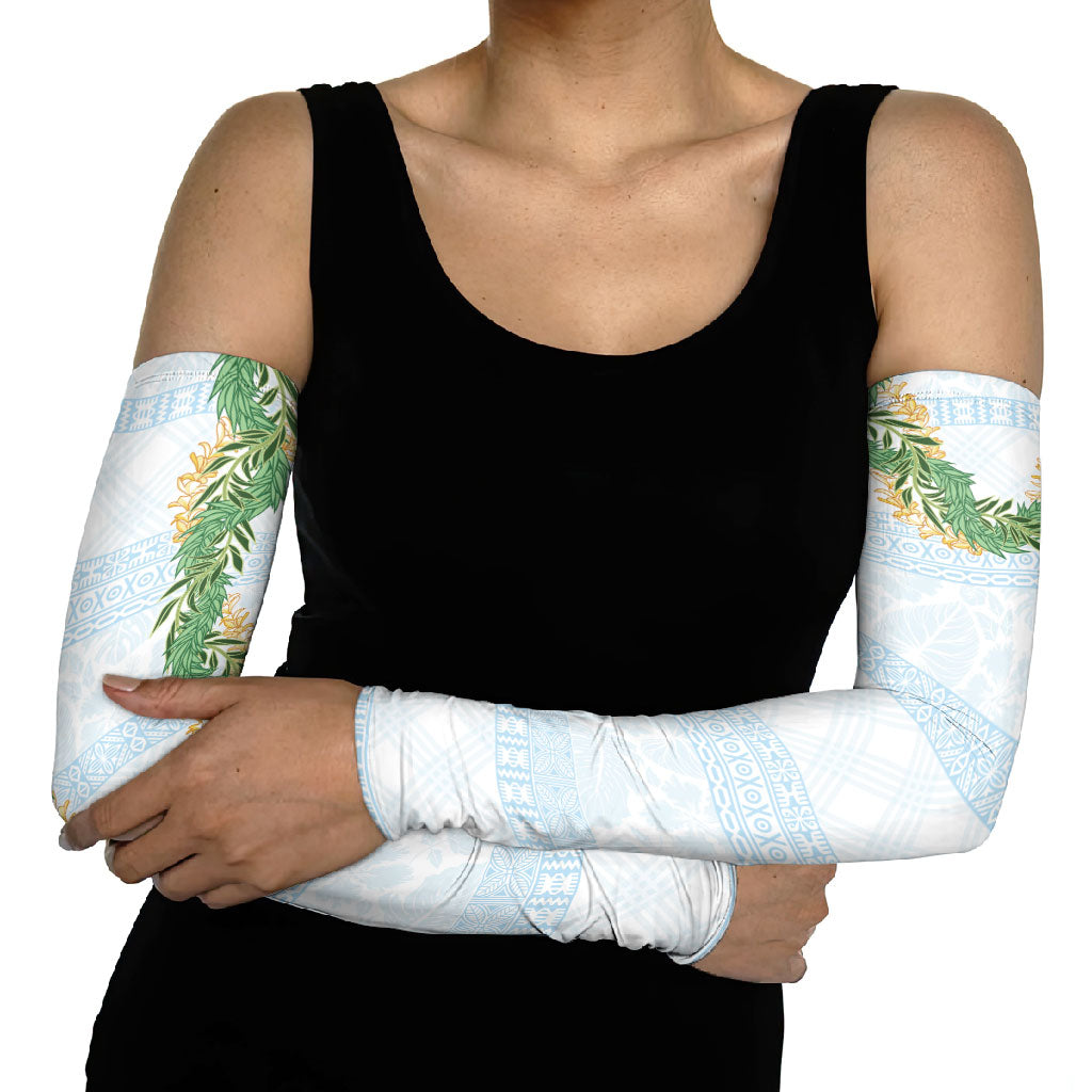 Hawai'i Paniolo Maile Twisted Lei Arm Sleeves Winter White