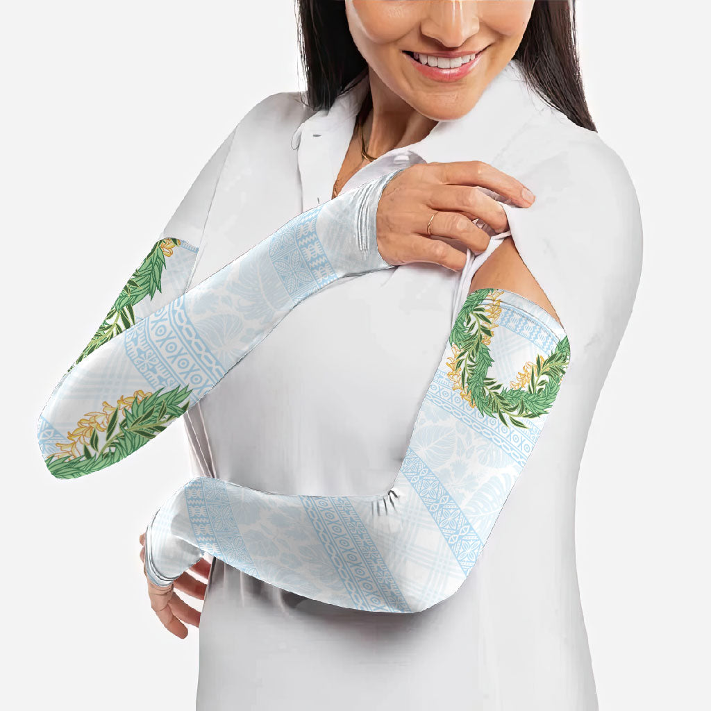 Hawai'i Paniolo Maile Twisted Lei Arm Sleeves Winter White