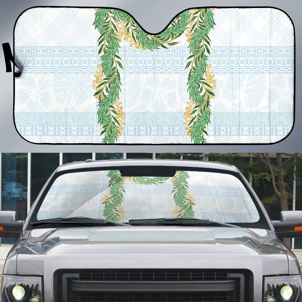 Hawai'i Paniolo Maile Twisted Lei Auto Sun Shade Winter White
