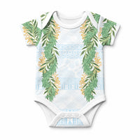 Hawai'i Paniolo Maile Twisted Lei Baby Onesie Winter White