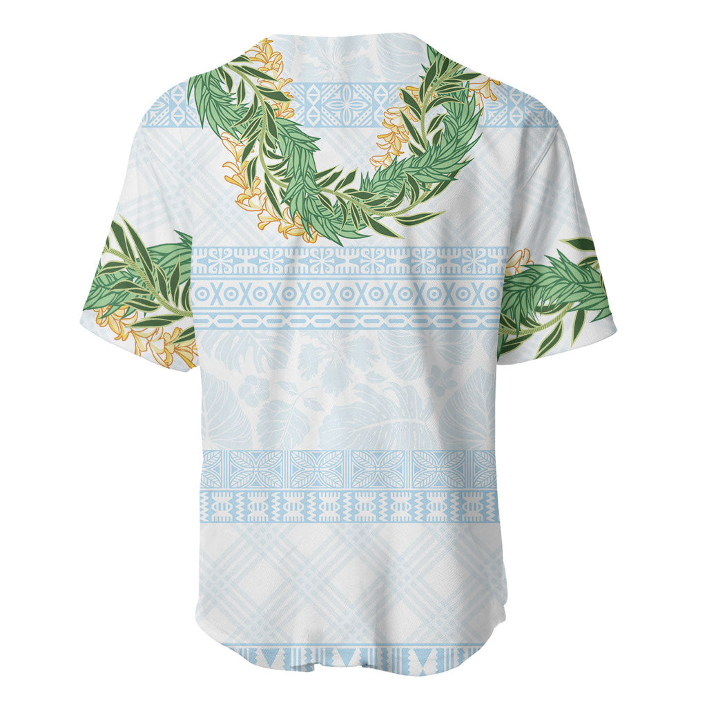 Hawai'i Paniolo Maile Twisted Lei Baseball Jersey Winter White