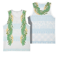 Hawai'i Paniolo Maile Twisted Lei Basketball Jersey Winter White LT7 - Polynesian Pride
