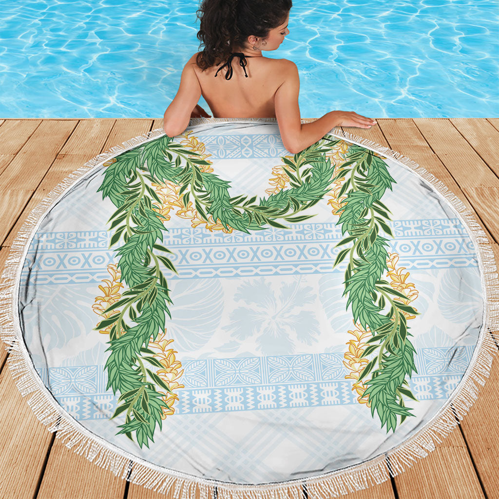 Hawai'i Paniolo Maile Twisted Lei Beach Blanket Winter White