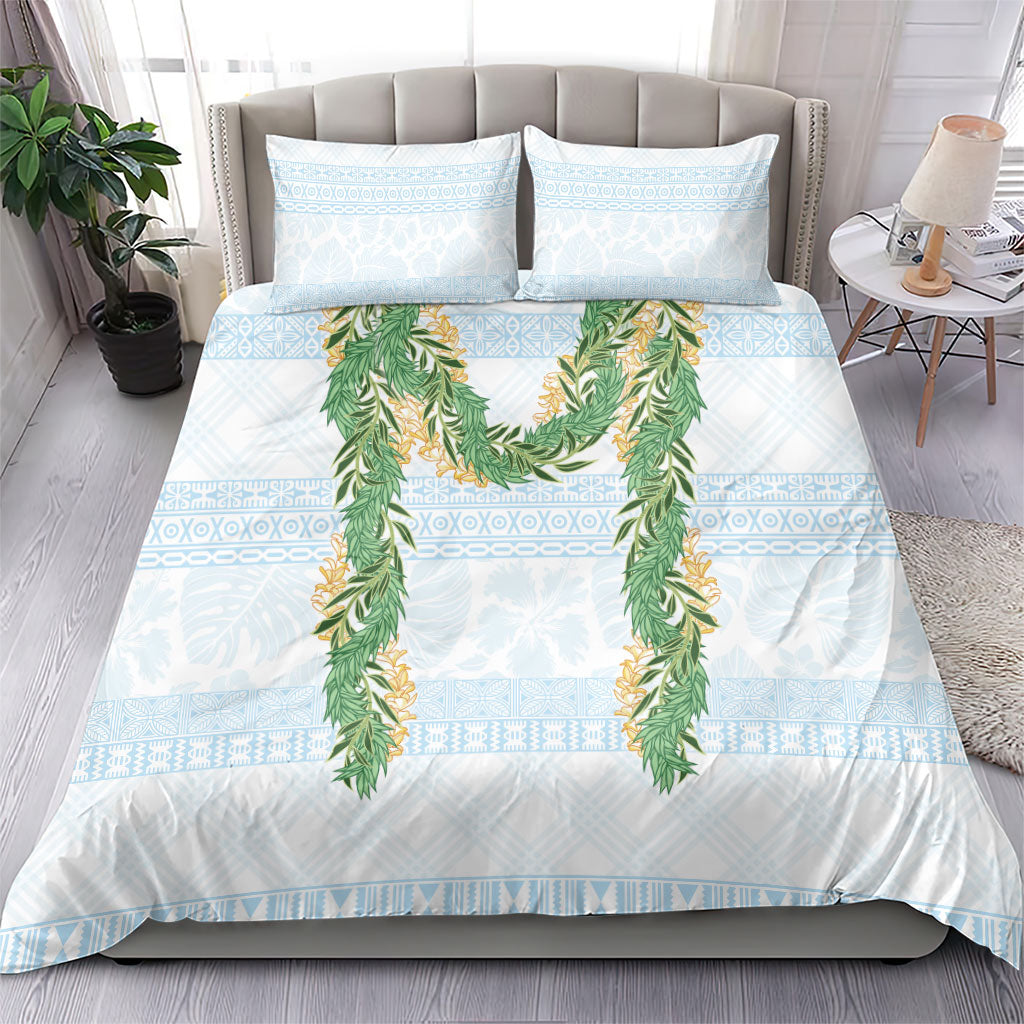 Hawai'i Paniolo Maile Twisted Lei Bedding Set Winter White